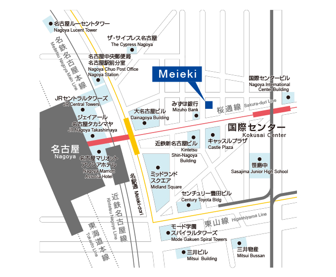 ビジネスセンター名古屋アクセスマップ